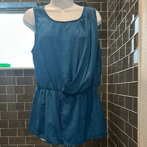 Mossimo Blue Sleeveless Draped Top